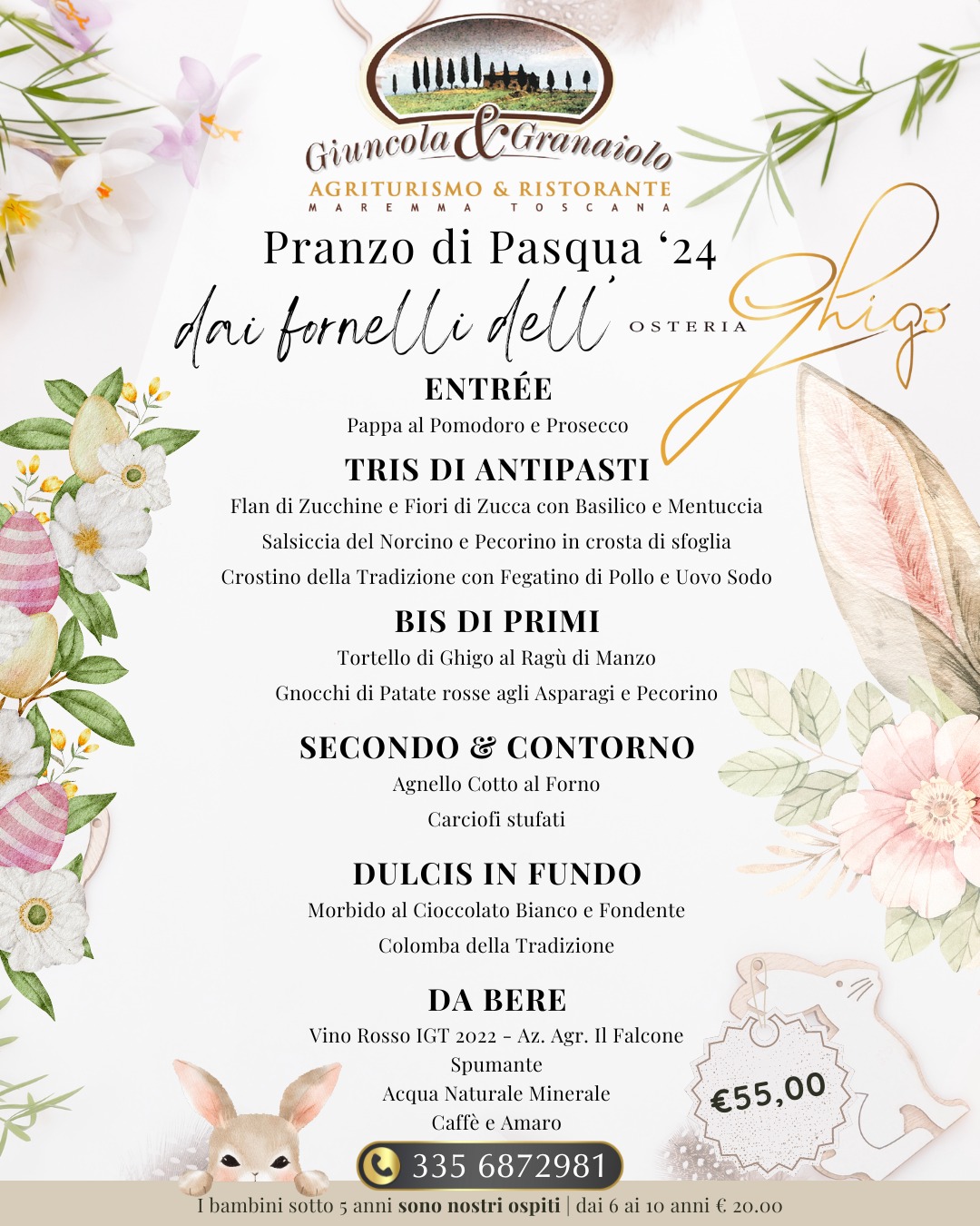 pranzo di pasqua 2024 - ristorante Giuncola e Granaiolo