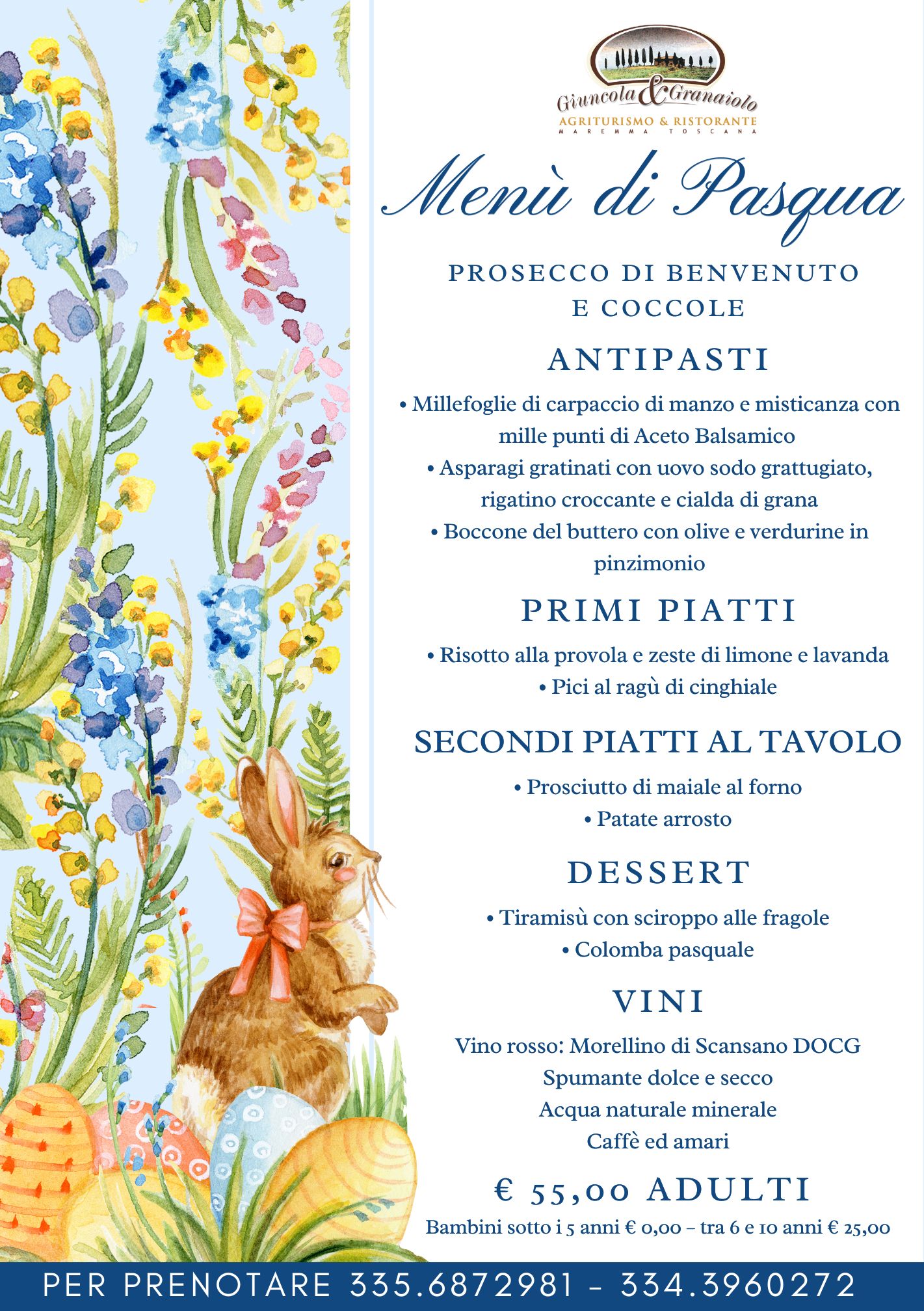 Pranzo di Pasqua 2025 alla Giuncola e Granaiolo