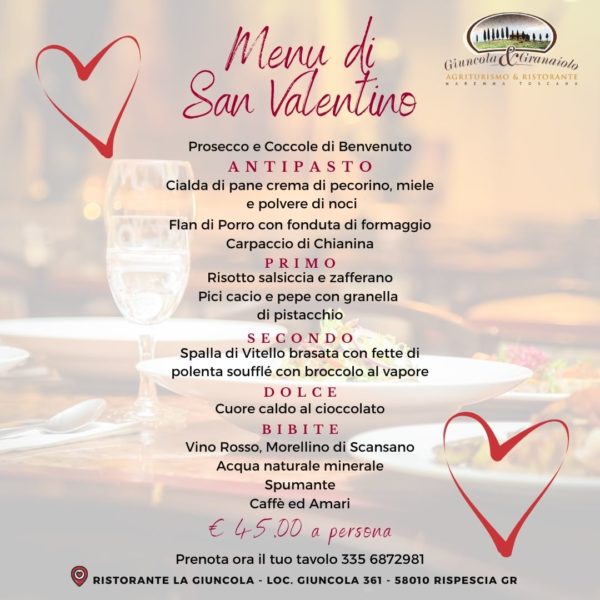 San Valentino 2026 all'Agriturismo Giuncola e Granaiolo